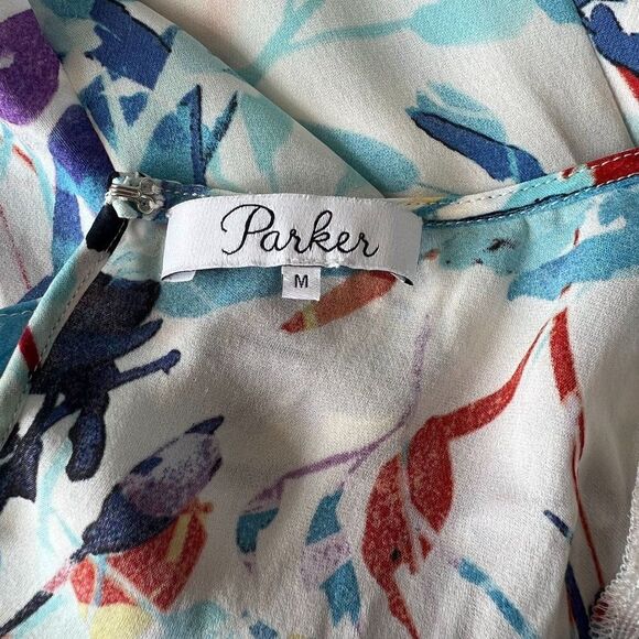 PARKER WOMEN SIZE M BLUE PRINT DRESS - Picture 8 of 8